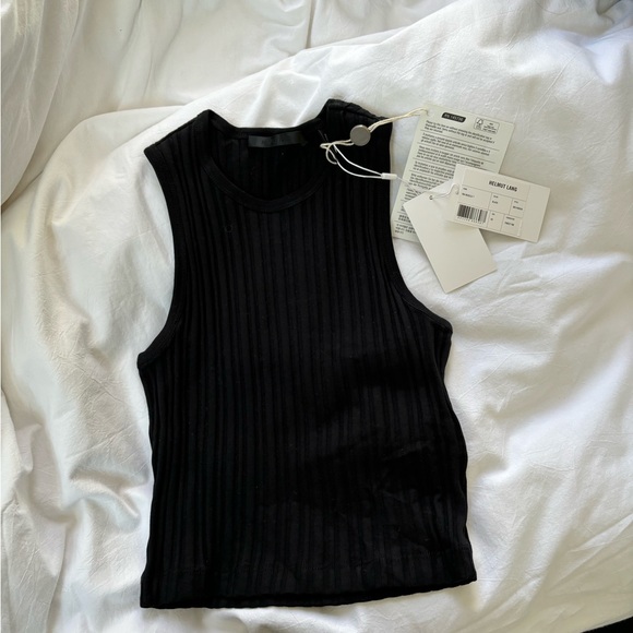 Helmut Lang Tops - NWT Helmut Lang Black Rib Muscle tank top